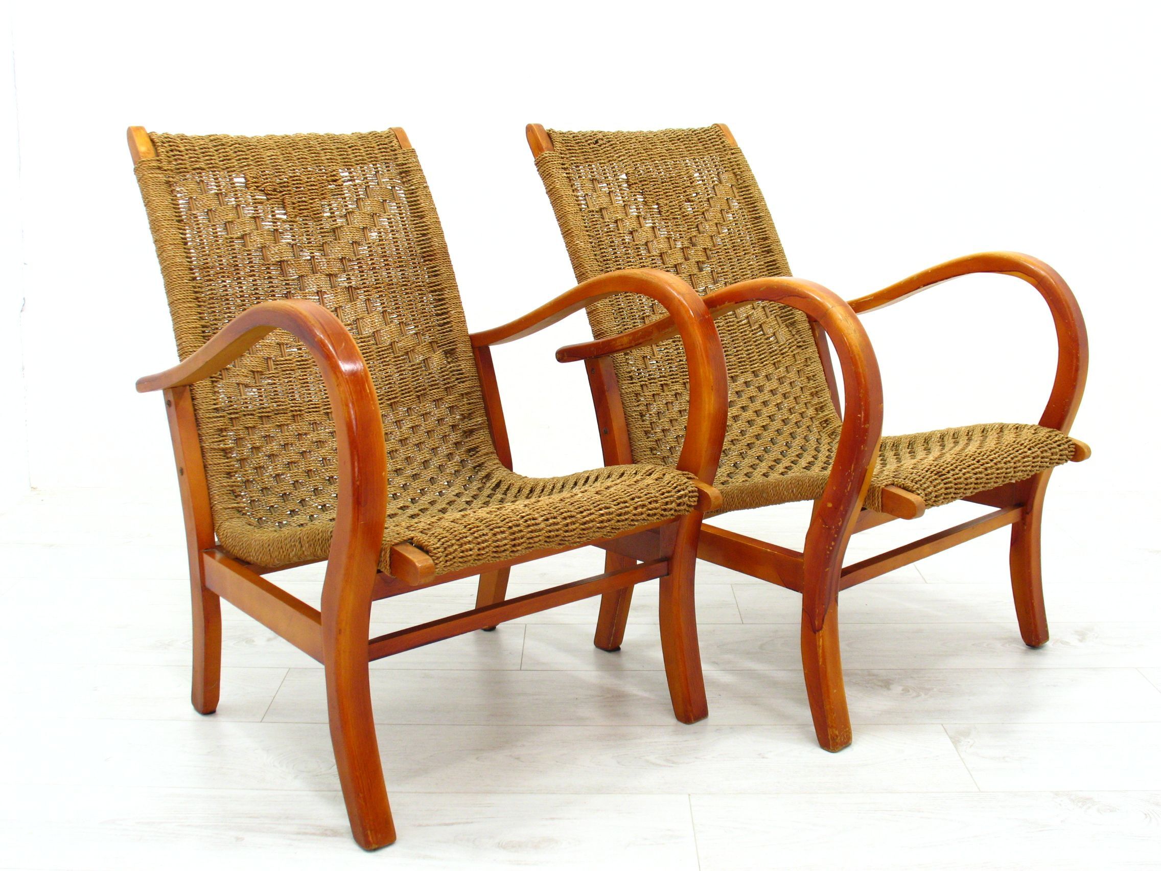 Chaises en corde vintage, 1970