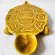 Large mustard yellow ceramic turtle dish, vintage 1950s-1970s.
