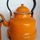 Enameled sheet metal teapot