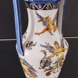 Gien earthenware vase with handles