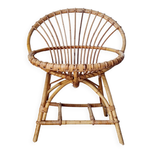 Fauteuil coquille en - bambou rotin