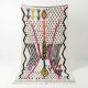Colourful Azilal Berber rug with black dots