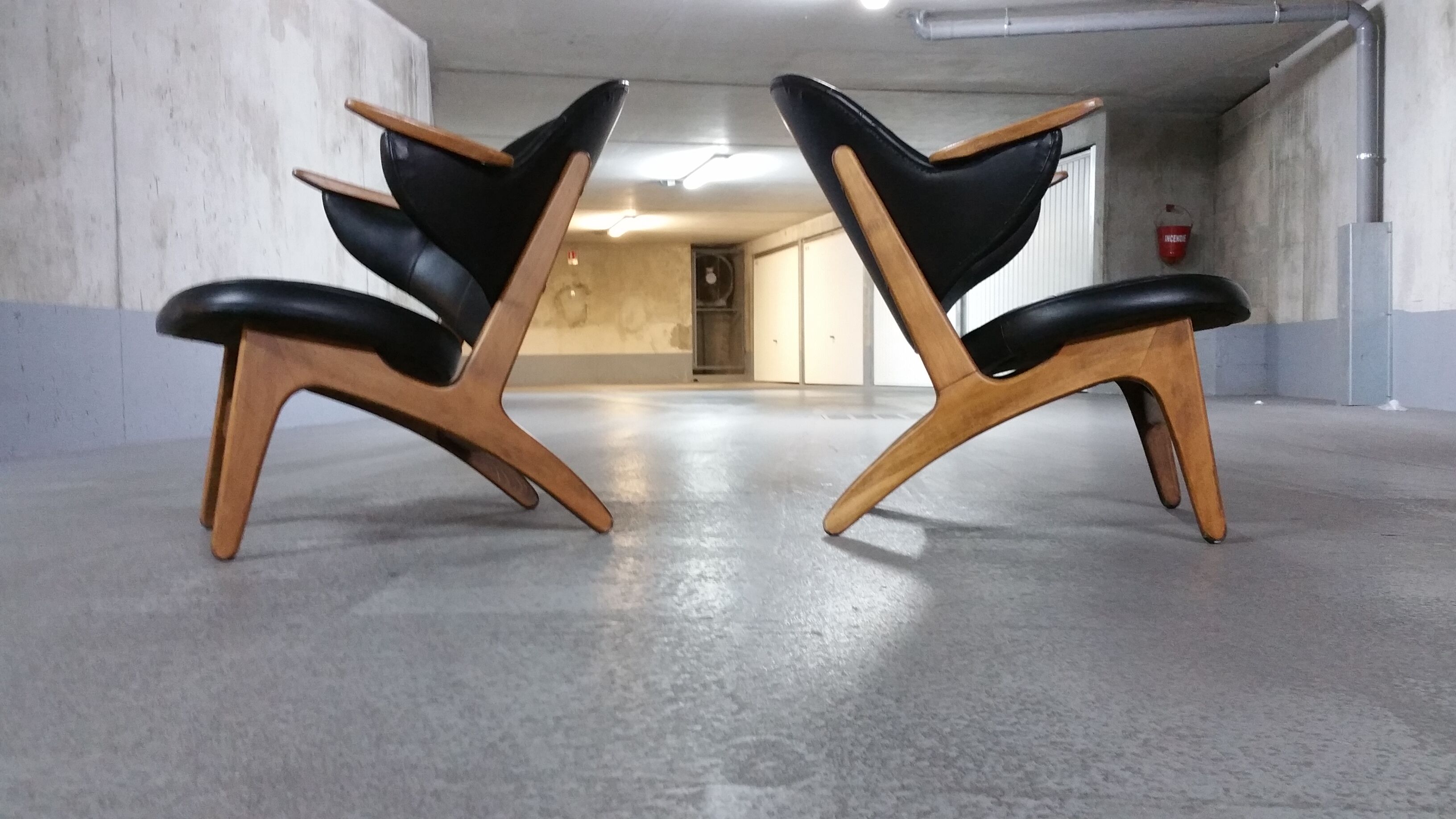 Chair cocktail Danish of Carl Edward Matthes Scandinavian vintage 50-60 years