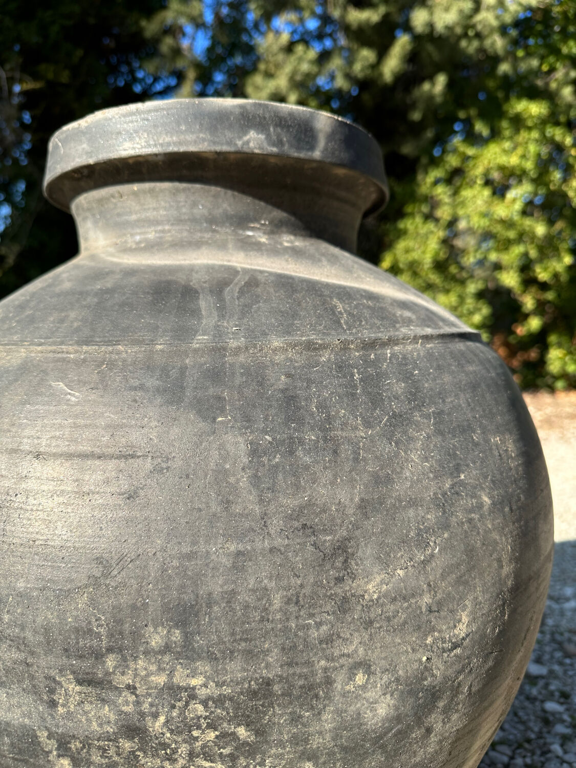 Ancient terracotta pottery jar from the 19th century