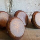 Four pyrite stoneware shells