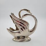 Swan letter holder in silver metal