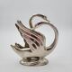 Swan letter holder in silver metal