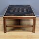 Large chessboard coffee table in mahogany, Jansen style – 2nd half of the 20th century.