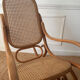 Curved wooden rocking chair