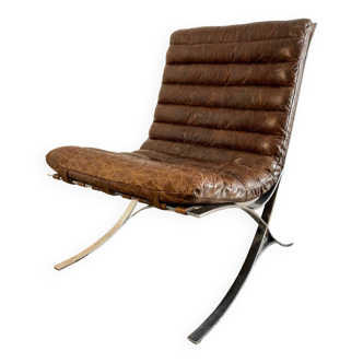 Vintage Beaubourg leather armchair from the 1950s