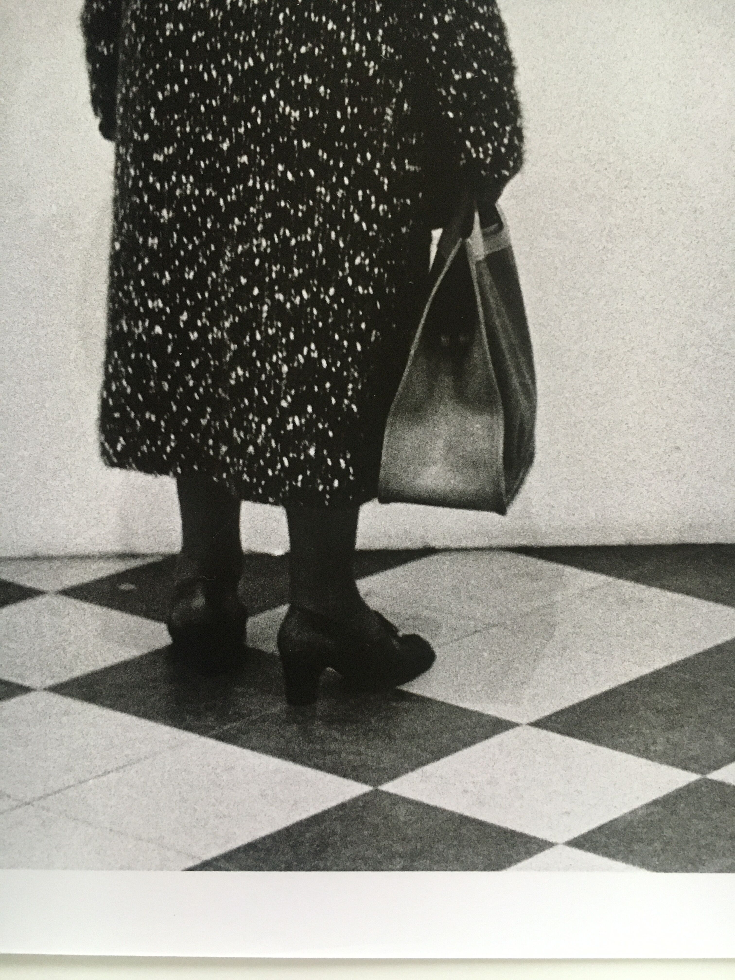 Black print and graphic bench. Museum, fashion 90s