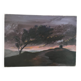 Sunset, oil on canvas