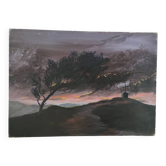 Sunset, oil on canvas
