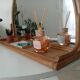 Vintage rattan tablet mirror