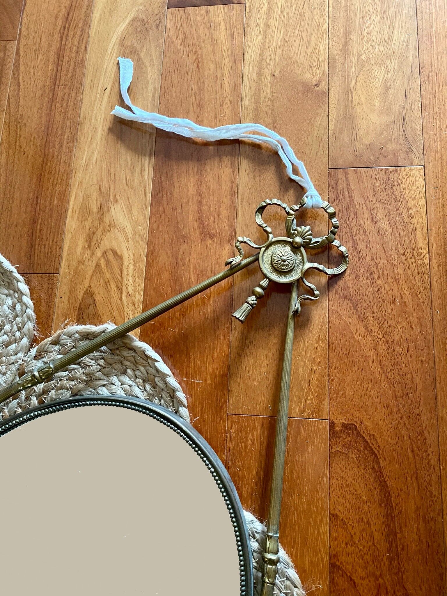 Italian brass oval mirror 60s