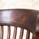Early-20th Century Beech Desk Chair with Leather Seat, 1950s