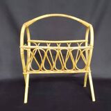 Vintage rattan magazine rack