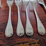 Christofle - Series 9 fish forks, Crossed Ribbons model, in silver-plated metal