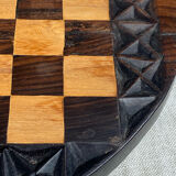 Carved wooden chess set