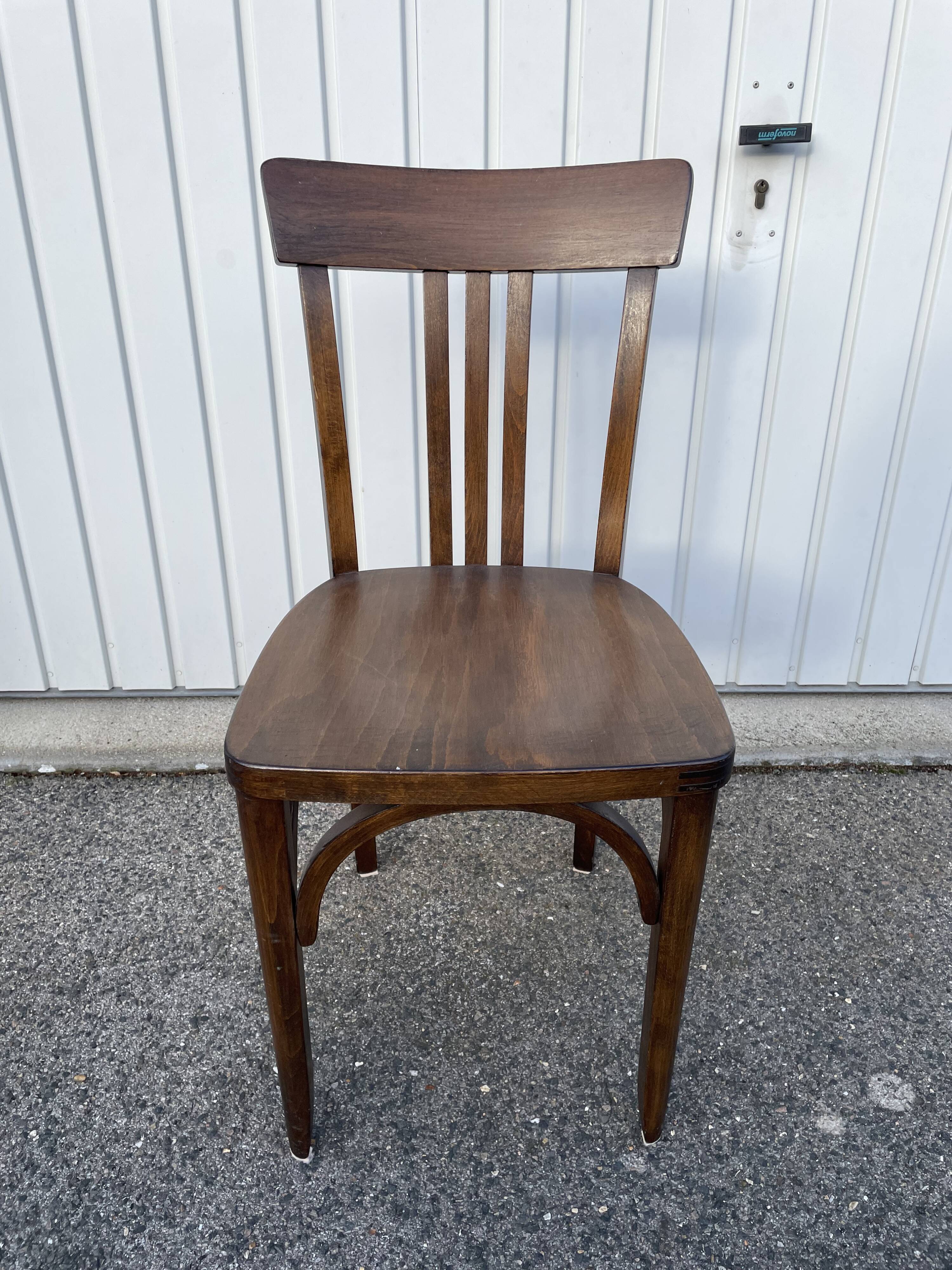 Curved wooden bistro chair Luterma 1950