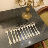 Set of 11 silver-plated cake/oyster forks Guildart 1960 vintage