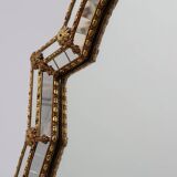 Miroir trapézoïdal en laiton et mosaïque de style vénitien, XXe siècle