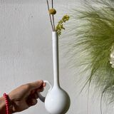 White opaline glass soliflore vase