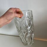 Vase en verre facetté vintage