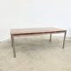 Italian walnut and chrome dining table with 4 drawers