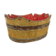 Antique cocked painted wooden bucket wash tub German Folk art