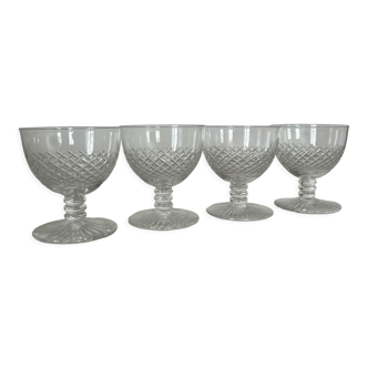 Set of 4 crystal tasting glasses