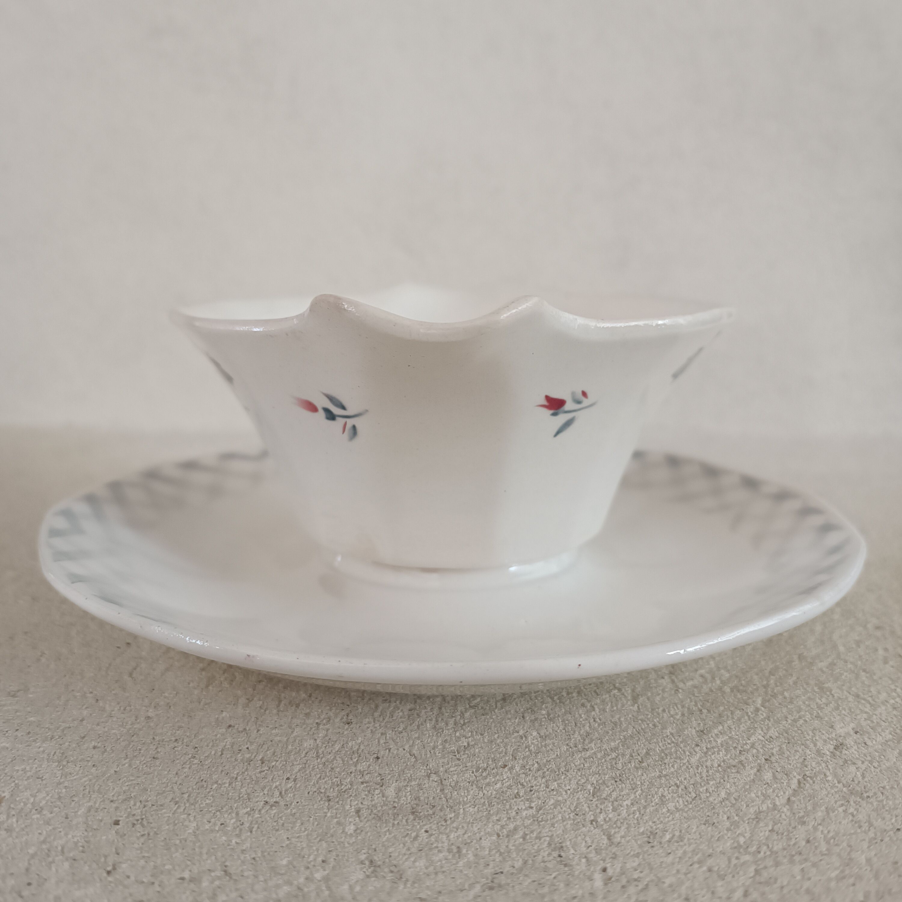 Saucière double earth of iron Digoin Sarreguemines