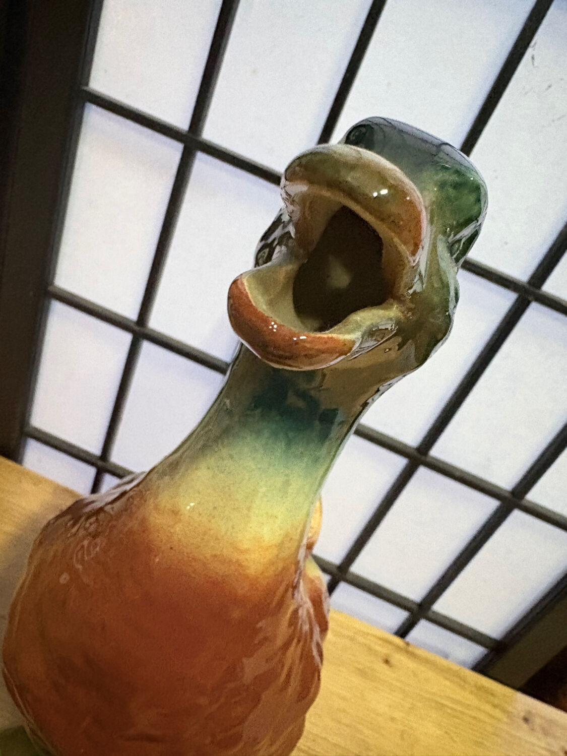 Glazed ceramic duck jug – St Clément – France