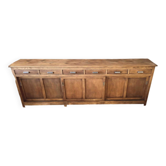Old pharmacy cabinet from the 1950s width 263 cm