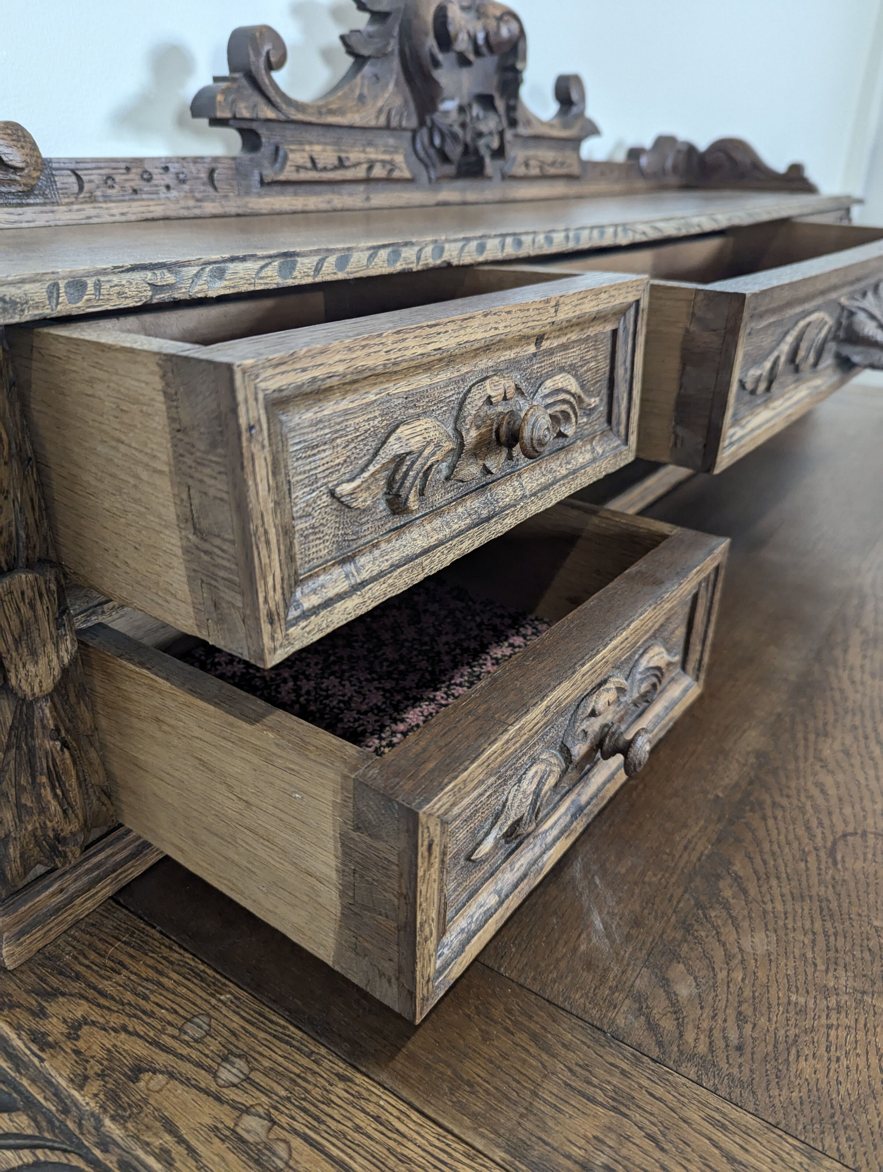 Louis XIII style oak desk