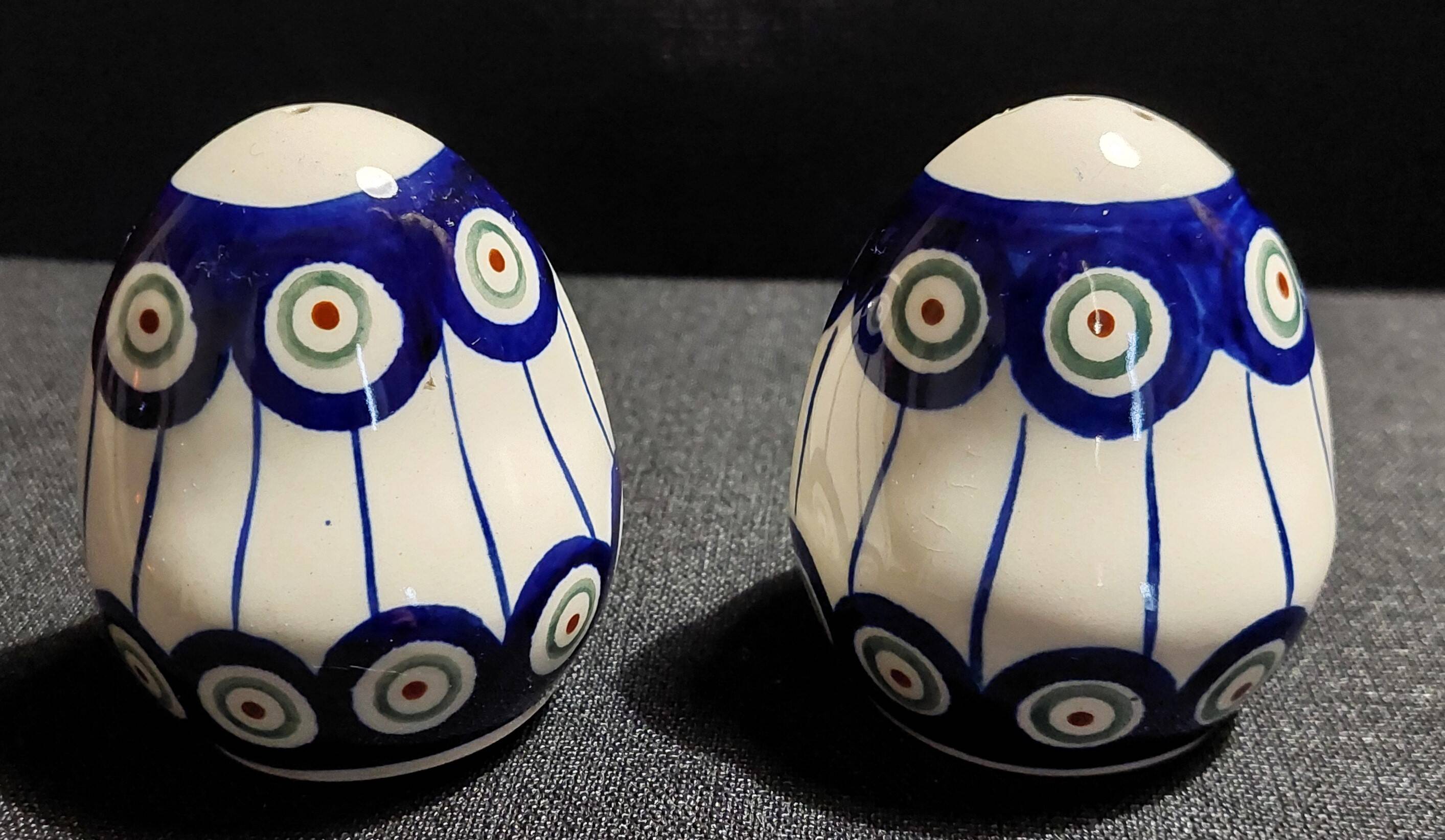 Pair of vintage ceramic salt and pepper shakers