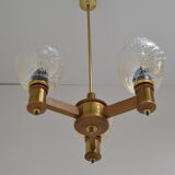 Mid-century Wood Chandelier,1970's.