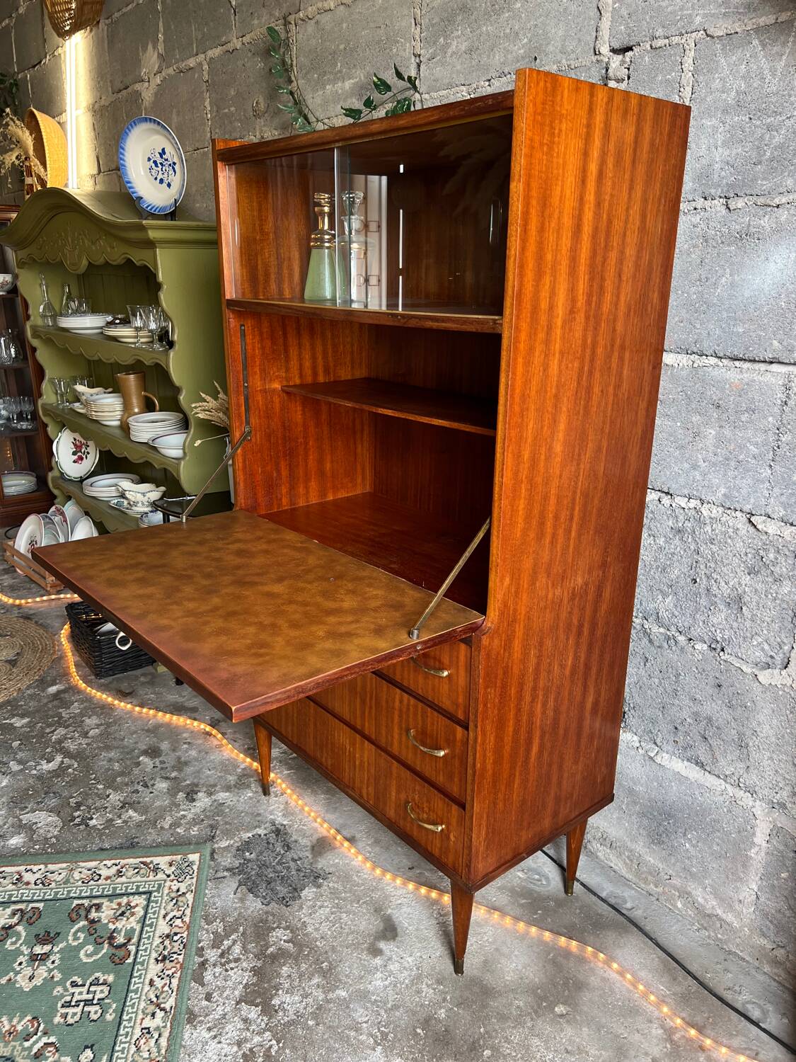 Vintage display cabinet secretary