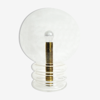 Glass "Bulb" table lamp, Glashütte Limburg 1970