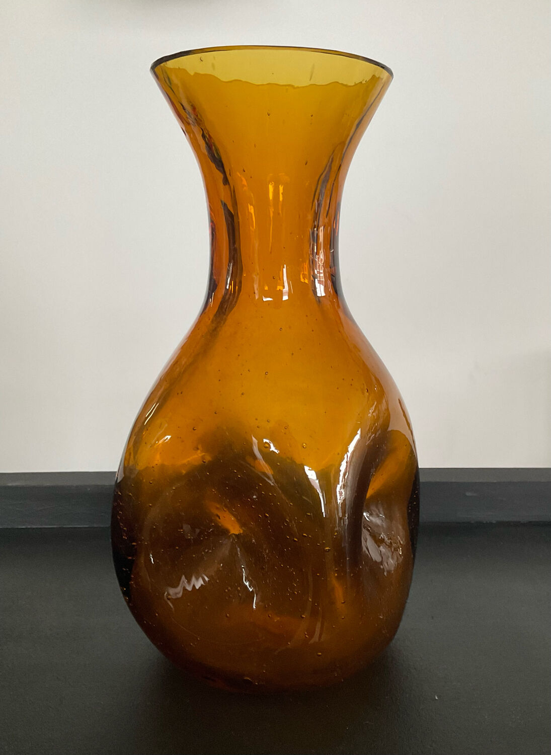Vintage vase in bubbled glass paste