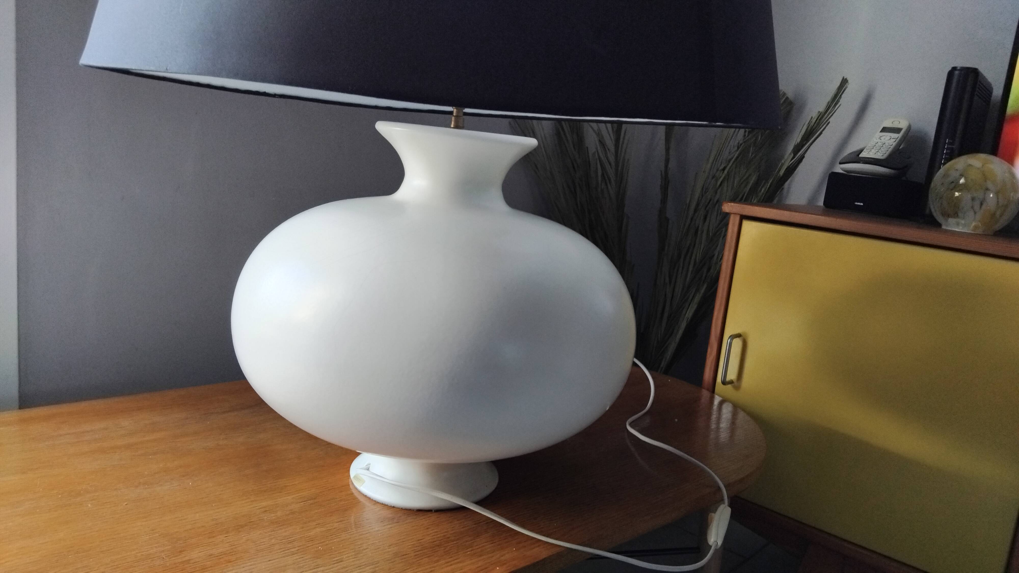 Large vintage ceramic table lamp from the 70s kostka pirouette design