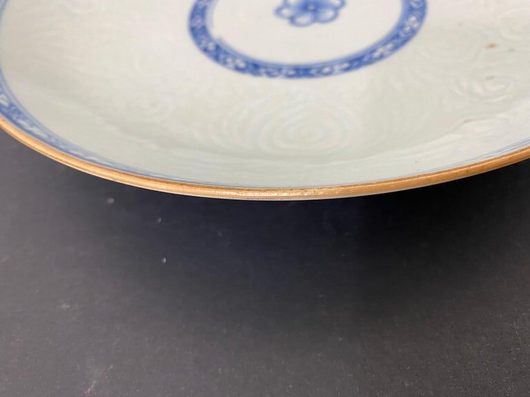 Chinese plate inspired by the blue Family East India Company, mid-19th century