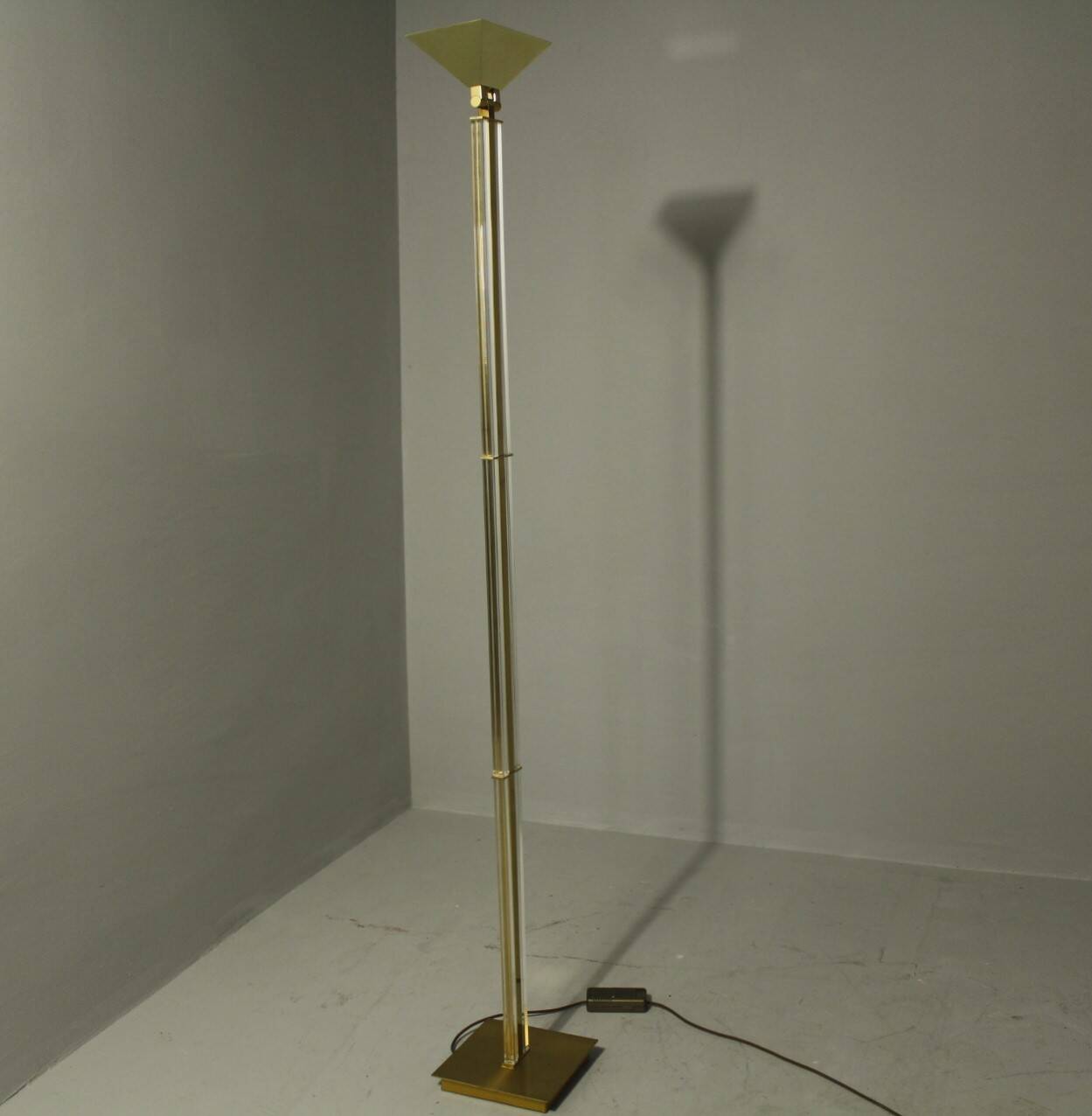 Hollywood Regency Brass Uplighter Floor Lamp by Baulmann, 1980s