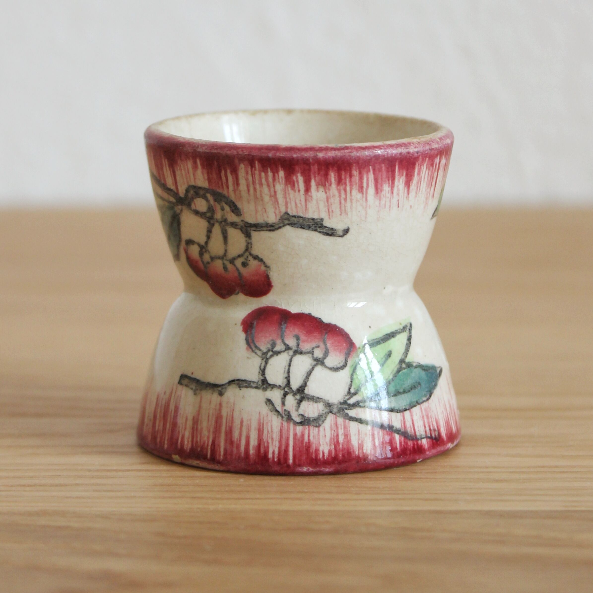 Old diabolo egg cup in Longwy iron clay