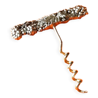 Metal corkscrew decorated with bunches of grapes / grape leaves 1970