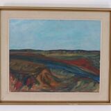 Original mid-century Swedish oil on panel – “Bold Landscape”