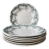 Set of 7 flat plates Terre de Fer St Amand and Hamage “Byzantine”