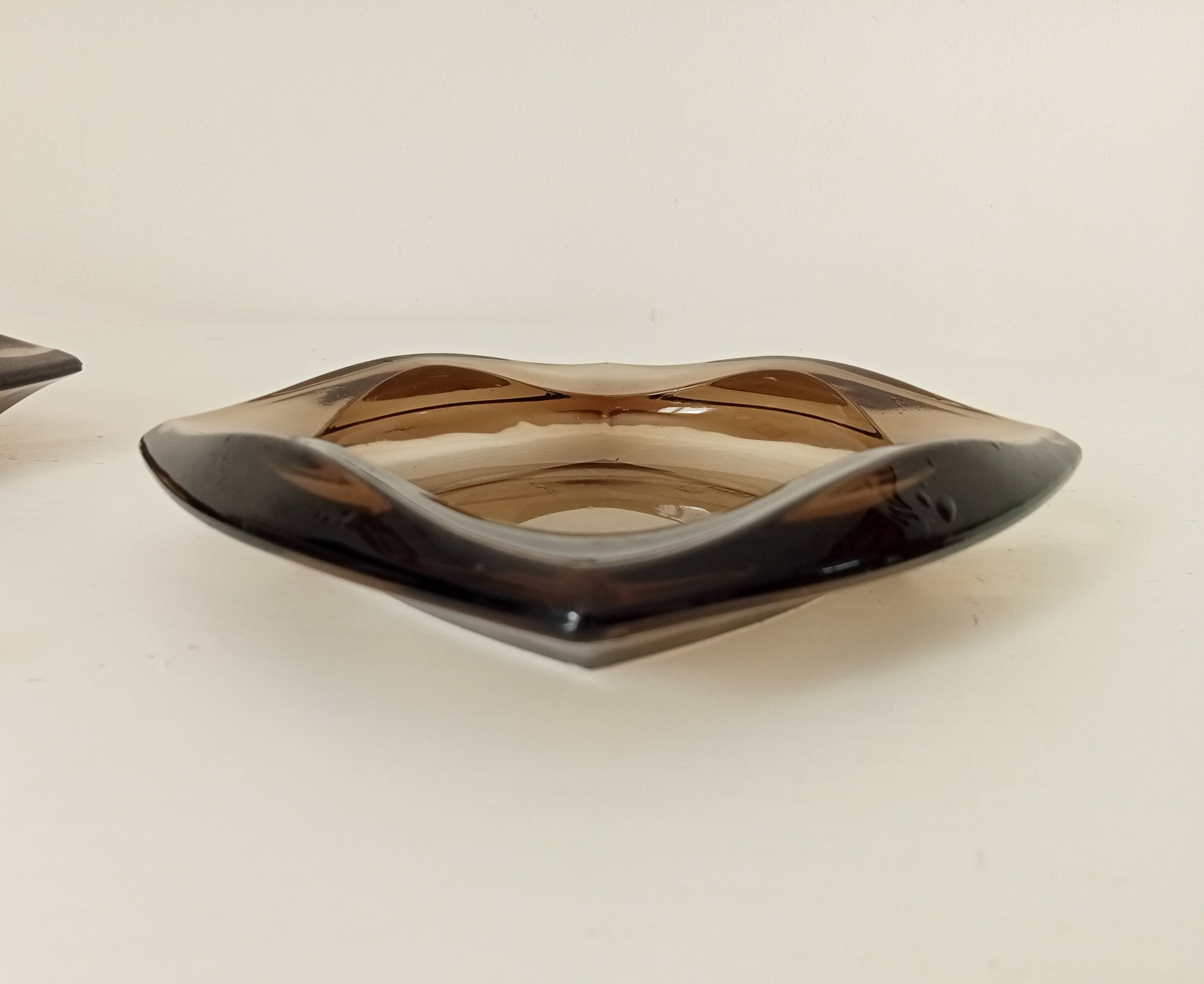 Vintage Luminarc smoked glass ashtray from the 60s