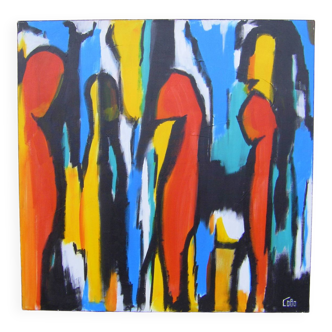 Peinture contemporaine  100 x 100.