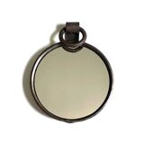 Round cast iron ironworker's mirror with ring, 1950s